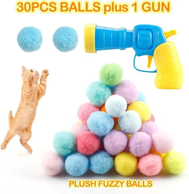 Alt view image 3 of 7 - MeoHui 31Pcs Cat Ball Toy Launcher Gun, Cat Balls Fetch Cat Toys