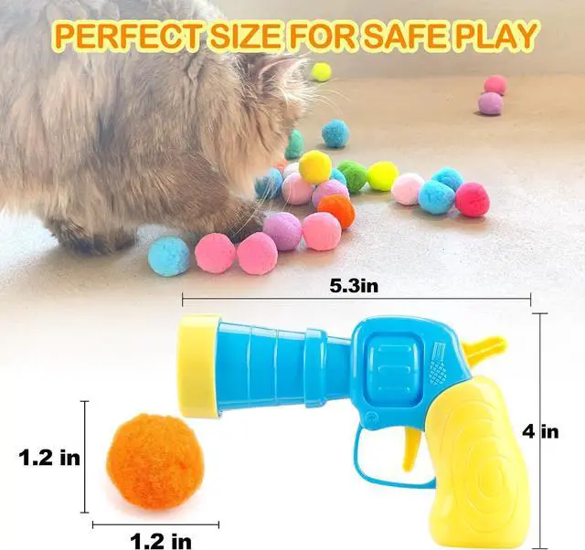 Alt view image 4 of 7 - MeoHui 31Pcs Cat Ball Toy Launcher Gun, Cat Balls Fetch Cat Toys