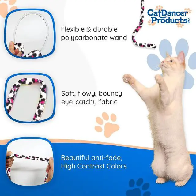 Alt view image 4 of 7 - Cat Dancer Products Jungle Cat Charmer, Jungle Wand Toy for Kittens Training, Colorful Ribbon Cat Charmer, Interactive Catcher Wand for Cat Exercise (1 Pack, Multicolor)