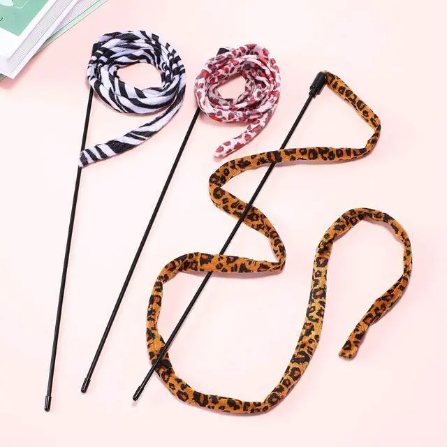 Alt view image 2 of 7 - Sumind 3 Pieces Jungle Cat Wand Toys,Leopard Color