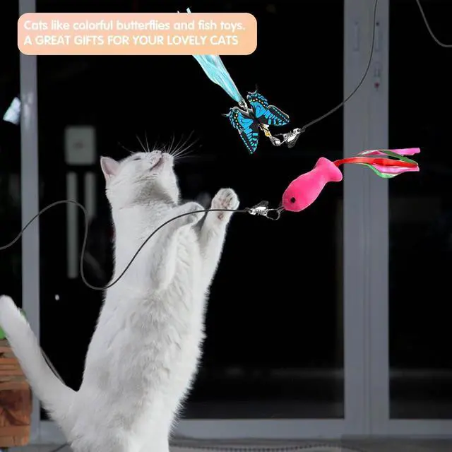 Alt view image 2 of 7 - Retractable Cat Toy Wand 12 Packs Interactive Cat Feather Toys