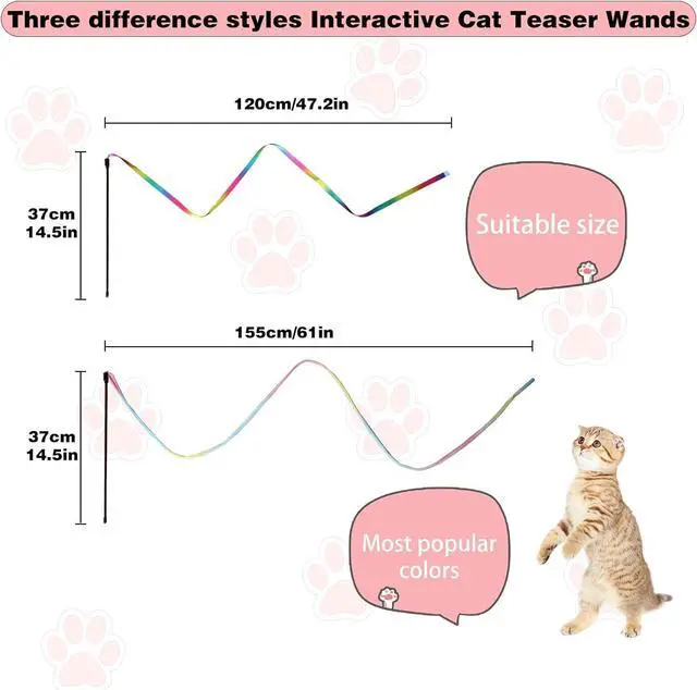 Alt view image 2 of 7 - Cat Wand Toys Interactive Kitten Toys for Indoor Cats-2Pcs