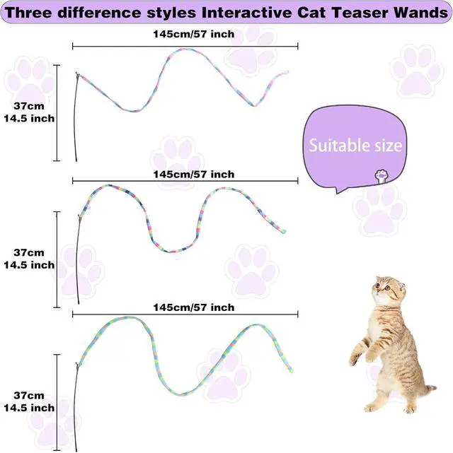 Alt view image 4 of 7 - Cat Wand Toys Interactive Kitten Toys-3 Packs