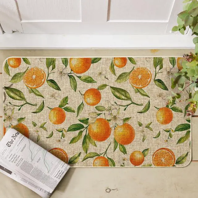 Alt view image 2 of 6 - Artoid Mode Orange Spring Doormat,Home Decor Door Mat Low-Profile Switch Rug Floor Mat for Indoor Outdoor 17x29 Inch