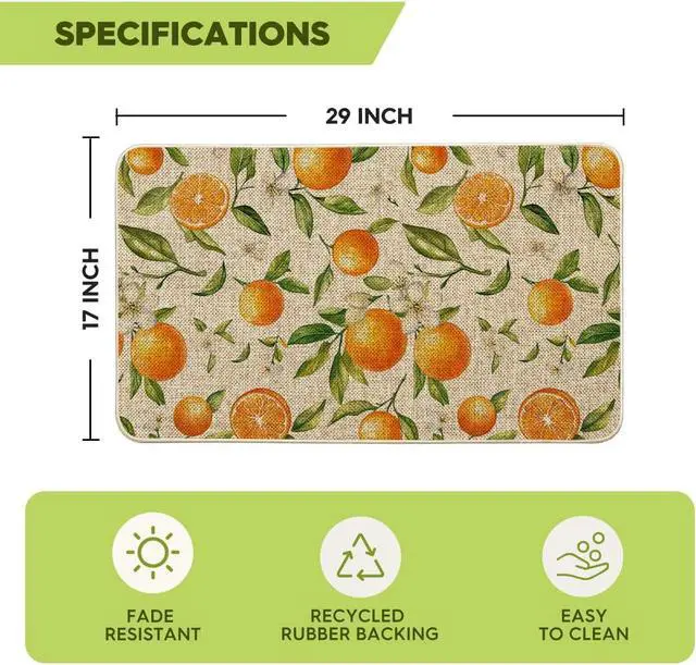 Alt view image 3 of 6 - Artoid Mode Orange Spring Doormat,Home Decor Door Mat Low-Profile Switch Rug Floor Mat for Indoor Outdoor 17x29 Inch
