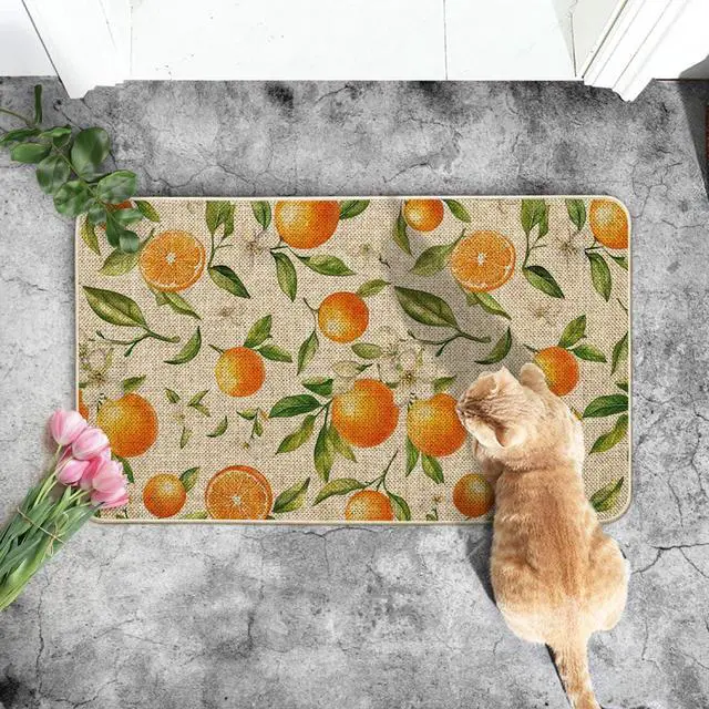 Alt view image 5 of 6 - Artoid Mode Orange Spring Doormat,Home Decor Door Mat Low-Profile Switch Rug Floor Mat for Indoor Outdoor 17x29 Inch