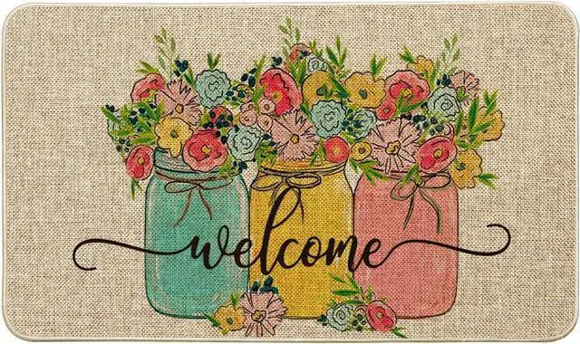 Main image of Artoid Mode Vase Hello Spring Doormat, Seasonal Summer Low-Profile Yard Floor Switch Mat for Indoor Outdoor 17 x 29 Inch