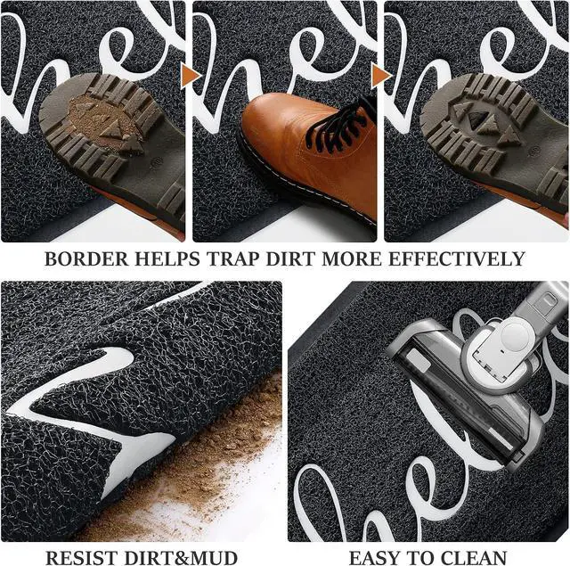Alt view image 5 of 7 - Door Mat Welcome Mat Floor Mat for Entryway, Patio, High Traffic Areas
