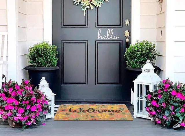 Alt view image 5 of 7 - Spring Welcome-Doormat-Front Door-Florals-Outdoor Entrance Decor Door-Mats