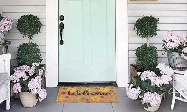 Alt view image 6 of 7 - Spring Welcome-Doormat-Front Door-Florals-Outdoor Entrance Decor Door-Mats