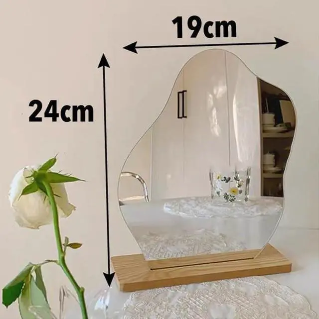 Alt view image 2 of 7 - Allpdesky Aesthetic Room Decor Desk Mirror, Decorative Locker and Table Frameless Cloud-Shaped Asymmetrical Mirror