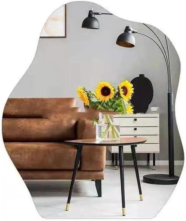 Alt view image 3 of 7 - Allpdesky Aesthetic Room Decor Desk Mirror, Decorative Locker and Table Frameless Cloud-Shaped Asymmetrical Mirror