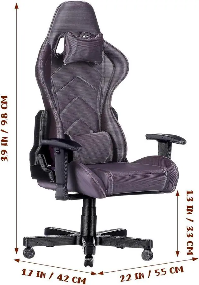 Alt view image 2 of 7 - VOSAREA Miniature Gaming Chair Model Dollhouse Tiny Furniture Doll House Miniature Computer Chair for Office Decor Collector Gamer