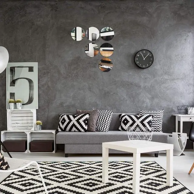 Alt view image 7 of 7 - Aneco Acrylic Round Mirrors Non Glass Round Mirror Plate Self Adhesive Mirror Stickers for Home Wall Decor or Wedding Table Centerpiece, (Thickness 2 mm) (6, 6 inch)