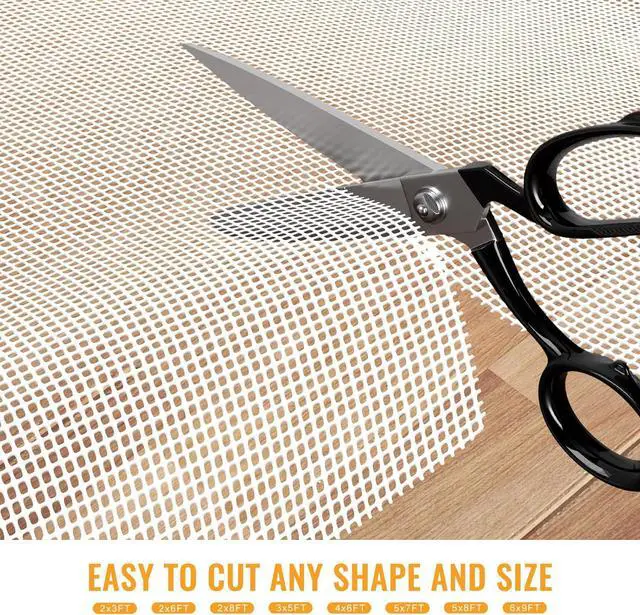 Alt view image 2 of 7 - Silicone Non Slip Rug Pad, Anti Skid Thick Area Rug Pad Gripper, Under Carpet Rug Mats for Hardwood Surface Floors, Keep Rugs in Place-2x3 Ft