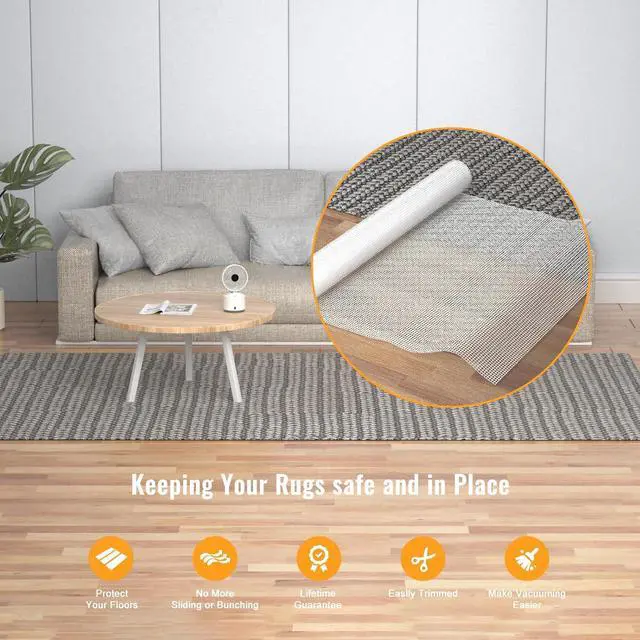 Alt view image 6 of 7 - Silicone Non Slip Rug Pad, Anti Skid Thick Area Rug Pad Gripper, Under Carpet Rug Mats for Hardwood Surface Floors, Keep Rugs in Place-2x3 Ft