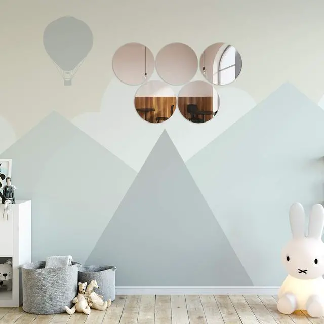 Alt view image 5 of 7 - Aneco Acrylic Round Mirrors Non Glass Round Mirror Plate Self Adhesive Mirror Stickers for Home Wall Decor or Wedding Table Centerpiece, (Thickness 2 mm) (6, 6 inch)