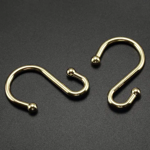 Alt view image 4 of 7 - Gold Shower Curtain Rings Hooks, Set of 12 CHICTIE Decorative Shower Curtain Hooks, Premium Metal Rust Resistant S Shaped Hooks Hangers for Bathroom Curtains,Clothing, Towels, etc