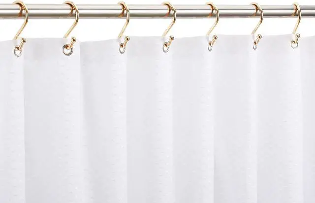 Alt view image 5 of 7 - Gold Shower Curtain Rings Hooks, Set of 12 CHICTIE Decorative Shower Curtain Hooks, Premium Metal Rust Resistant S Shaped Hooks Hangers for Bathroom Curtains,Clothing, Towels, etc