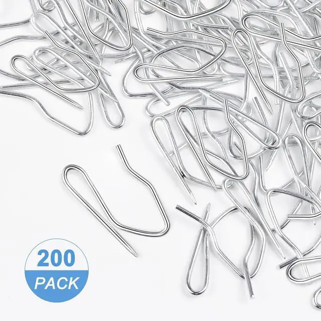 Alt view image 5 of 7 - Sopito 200Pcs Curtain Hooks for Door Window Shower Curtain, Silver White