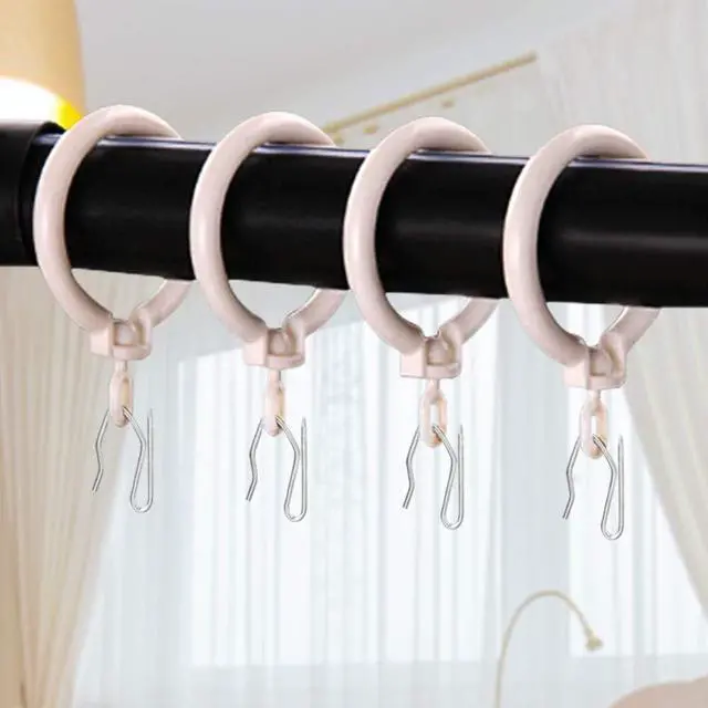 Alt view image 6 of 7 - Sopito 200Pcs Curtain Hooks for Door Window Shower Curtain, Silver White