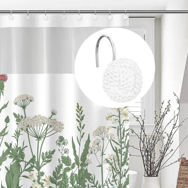 Alt view image 5 of 6 - Sunlit Boho Knots Shower Curtain Hooks, Home Decorative White Shower Curtain Rings for Bathroom, Seaside Nautical Shower Curtain Hangers Bathroom Accessories, Set of 12