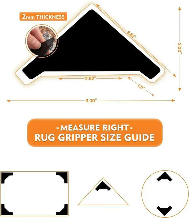 Alt view image 2 of 7 - DEVOGUE® 16 PCS Anti-Slip Rug Pads Dual-Sided Washable & Reusable Rug Pads, Non-Slip Carpet Corner Holders to Prevent Curling Strong Adhesive Rug Tape for Hardwood, Tile & Laminate Floors