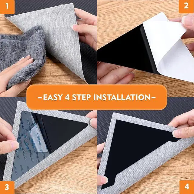 Alt view image 3 of 7 - DEVOGUE® 16 PCS Anti-Slip Rug Pads Dual-Sided Washable & Reusable Rug Pads, Non-Slip Carpet Corner Holders to Prevent Curling Strong Adhesive Rug Tape for Hardwood, Tile & Laminate Floors