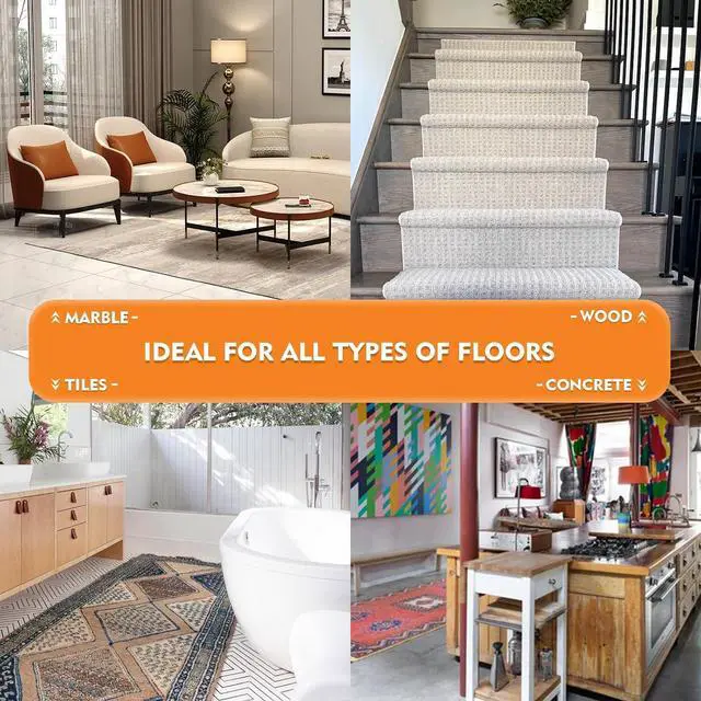 Alt view image 6 of 7 - DEVOGUE® 16 PCS Anti-Slip Rug Pads Dual-Sided Washable & Reusable Rug Pads, Non-Slip Carpet Corner Holders to Prevent Curling Strong Adhesive Rug Tape for Hardwood, Tile & Laminate Floors