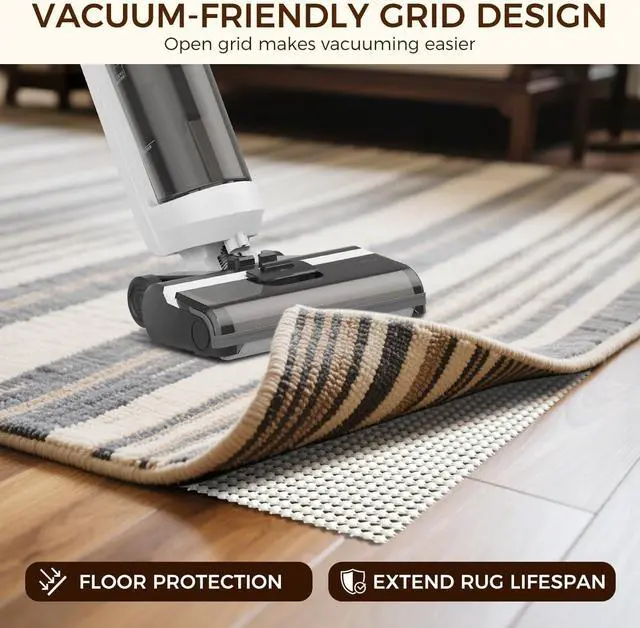Alt view image 5 of 7 - BAGAIL BASICS 2 x 3 FT Rug Pad Gripper for Hardwood Floors, Non Slip Rug Pads for Area Rugs, Extra Thick Under Rug Padding, Protect Your Rugs & Floors