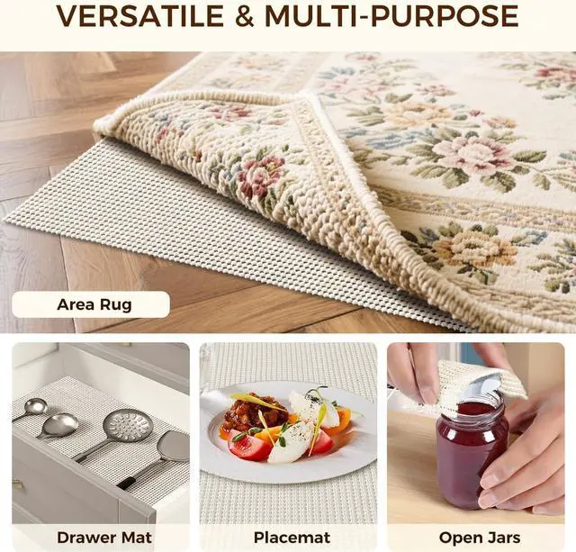 Alt view image 7 of 7 - BAGAIL BASICS 2 x 3 FT Rug Pad Gripper for Hardwood Floors, Non Slip Rug Pads for Area Rugs, Extra Thick Under Rug Padding, Protect Your Rugs & Floors