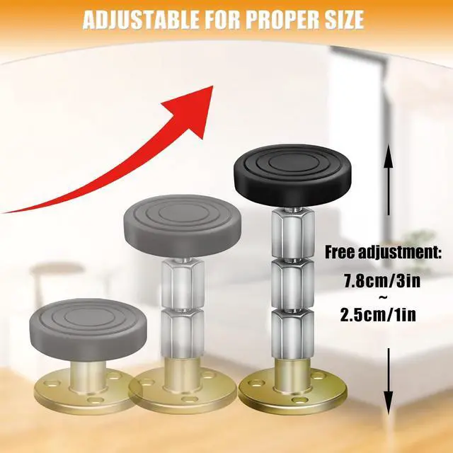 Alt view image 2 of 6 - SPEETH 4 Pack Headboard Stoppers, Adjustable Bed Noise Stopper for Wall, Bed Frame Post Anti-Shake Tool, Head Board Stabilizer Pad Support Bumper Guards, Threaded Fixer Keep from Squeaking, 30-105mm