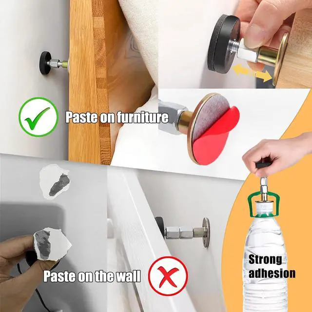 Alt view image 3 of 6 - SPEETH 4 Pack Headboard Stoppers, Adjustable Bed Noise Stopper for Wall, Bed Frame Post Anti-Shake Tool, Head Board Stabilizer Pad Support Bumper Guards, Threaded Fixer Keep from Squeaking, 30-105mm