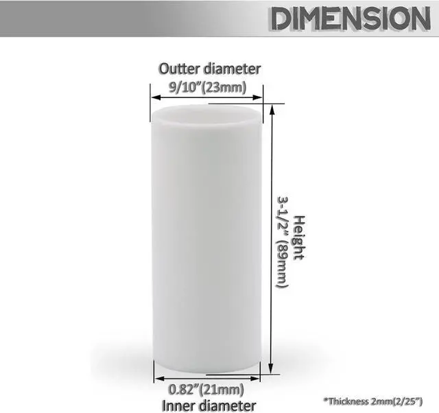 Alt view image 2 of 6 - 2 3 4 6 Inch White Plastic Candle Cover Sleeves,Chandelier Socket Sleeves,Candelabra Base E12 Socket Covers Set of 12 (3.5-Inch / 12-Pack)