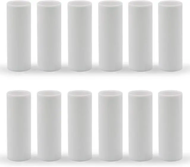 Main image of 2 3 4 6 Inch White Plastic Candle Cover Sleeves,Chandelier Socket Sleeves,Candelabra Base E12 Socket Covers Set of 12 (3.5-Inch / 12-Pack)