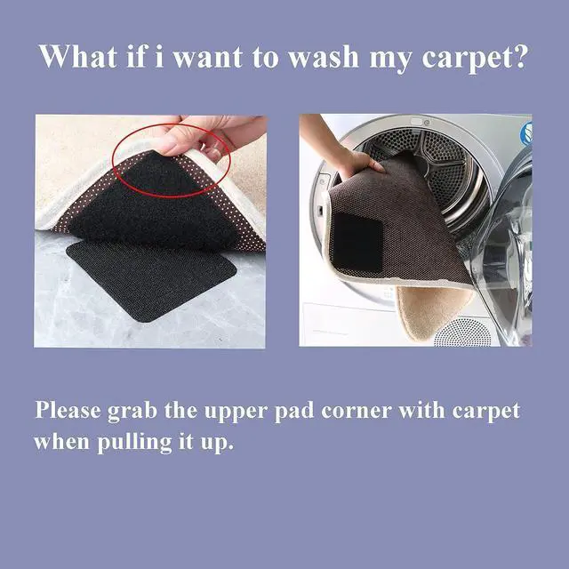 Alt view image 6 of 7 - 10pack Grippers for Rug, Non Slip Rug Pads Gripper for Hardwood Floors, Anti Slip Carpet Tape for Area Rugs, Anti Curling Rug Non Slip Tape to Keep Your Rug in Place