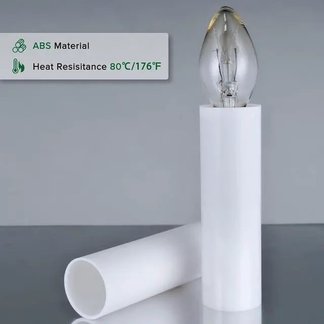 Alt view image 2 of 7 - 3 Inch Tall White Plastic Candle Covers Sleeves,Chandelier Socket Sleeves,Candelabra Base E12 Socket Covers Set of 6