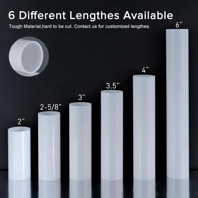 Alt view image 6 of 7 - 3 Inch Tall White Plastic Candle Covers Sleeves,Chandelier Socket Sleeves,Candelabra Base E12 Socket Covers Set of 6