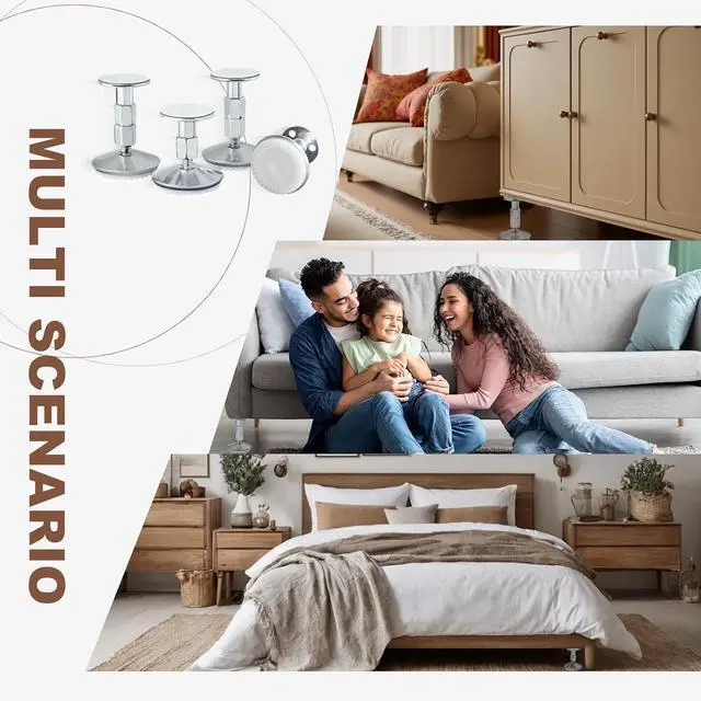 Alt view image 7 of 7 - FASIUCHOI 4PCS Upgraded Headboard Stoppers for Wall, Adjustable Bed Noise Stopper with Wall Protection, Bed Stoppers for Headboard for Bed Frame, Sofa, Cabinet, Easy to Install (1.3in-3.4in)