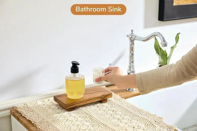Alt view image 2 of 7 - X-Small 8.5" Acacia Wood Riser Pedestal Stand for Kitchen Counter