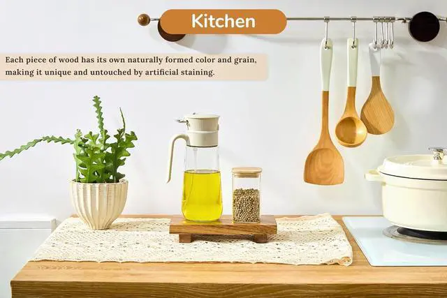 Alt view image 4 of 7 - X-Small 8.5" Acacia Wood Riser Pedestal Stand for Kitchen Counter