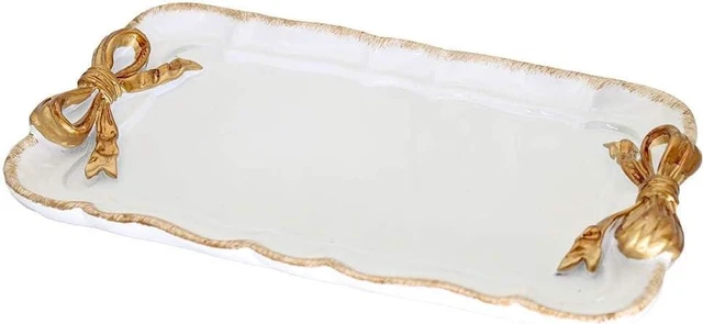 Main image of Warmtree Bow Jewelry Tray, Coquette Trinket Dish, Vanity Decor