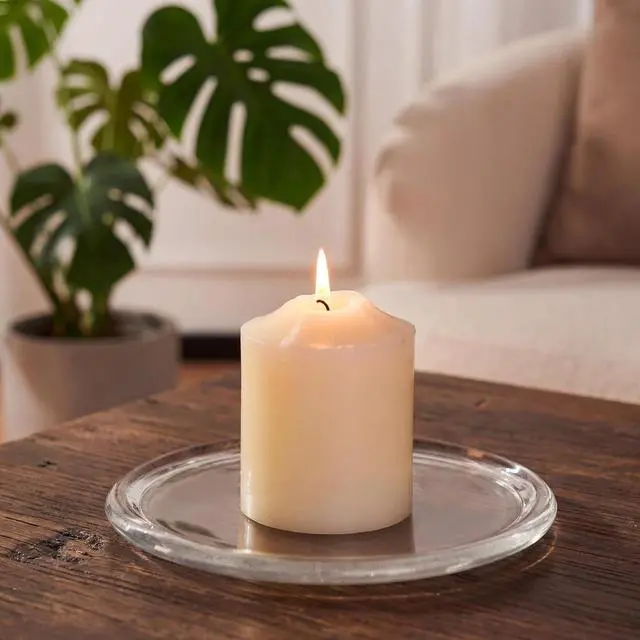 Main image of NUPTIO Glass Candle Plate, 7 Inch, for Pillar Candles