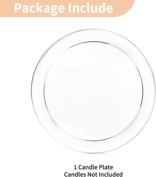 Alt view image 6 of 6 - NUPTIO Glass Candle Plate, 7 Inch, for Pillar Candles