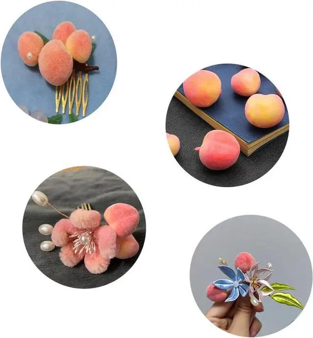 Alt view image 7 of 7 - Aliotech 30Pcs Artificial Peach Fake Peach Mini Fruit Small Peach Simulation Lifelike for Home Cabinet Table Party Kitchen Decoration Photography Prop