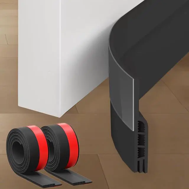 Main image of Door Draft Stopper, Door Sweep for Bottom, Under Door Gap Filler Noise Blocker, Weather Stripping Seal for Cold Air Soundproof Insulation, for Exterior and Interior Doors, 39 Inch, Black, 2