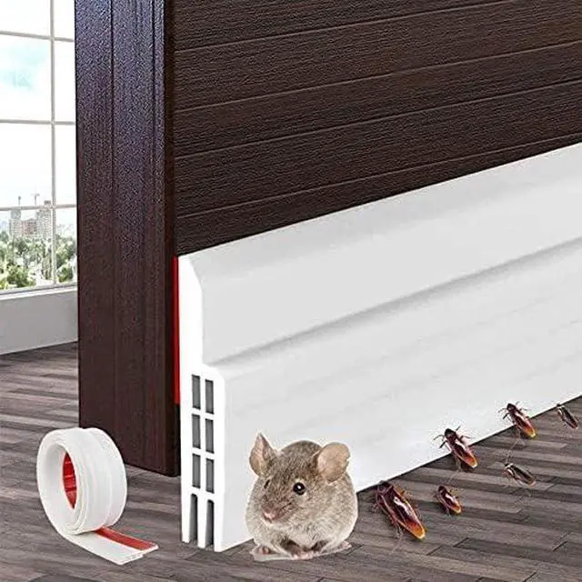 Main image of Door Draft Stopper Under Door Draft Blocker Insulator Door Sweep Weather Stripping Noise Stopper Strong Adhesive 2" Width x 39" Length (White)
