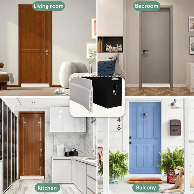 Alt view image 6 of 6 - Door Draft Stopper, Weather Stripping Door Seal, Garage Window Blocker, Cold Air Insulation, White