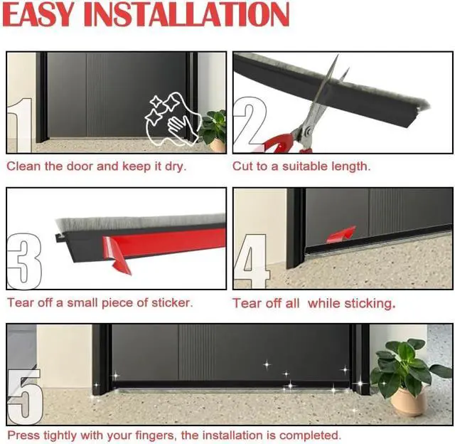 Alt view image 6 of 7 - Door Sweep for Bottom of Door: Integrated Design with Brush
