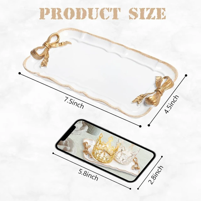 Alt view image 2 of 7 - Warmtree Bow Jewelry Tray, Coquette Trinket Dish, Vanity Decor